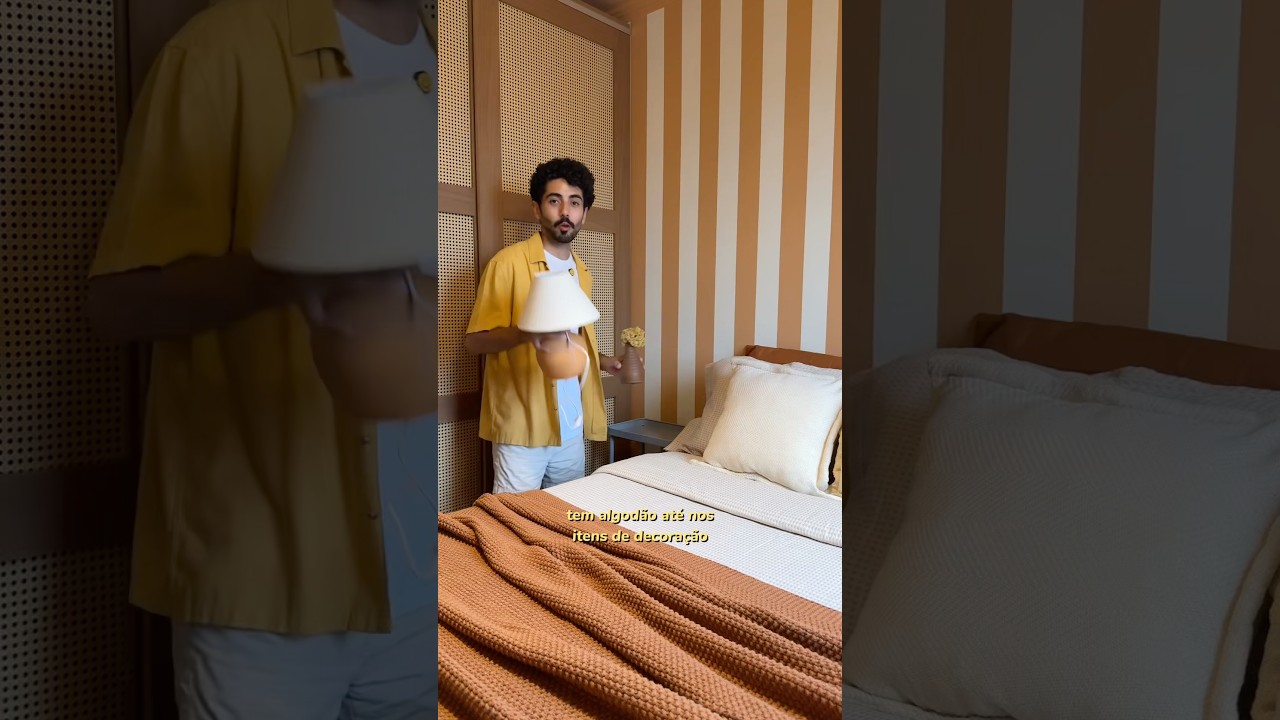 um quarto aconchegante igual de hotel com itens de algod&atilde;o
