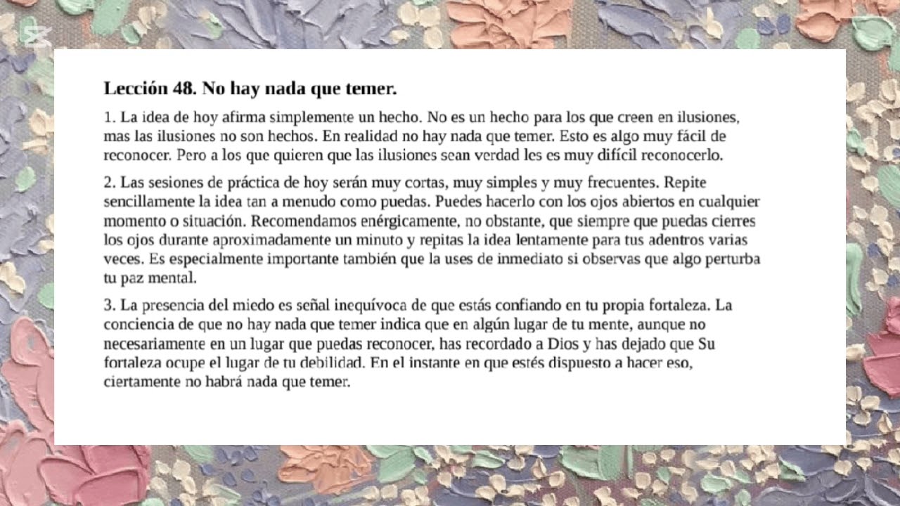 UCDM Lección 48. No hay nada que temer