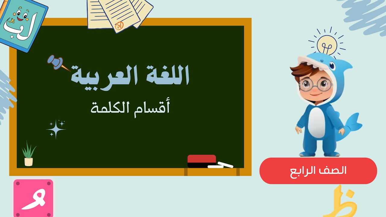 أقسام الكلمة في اللغة العربية اسم – فعل – حرف الصف الرابع لغتي المنهج السعودي