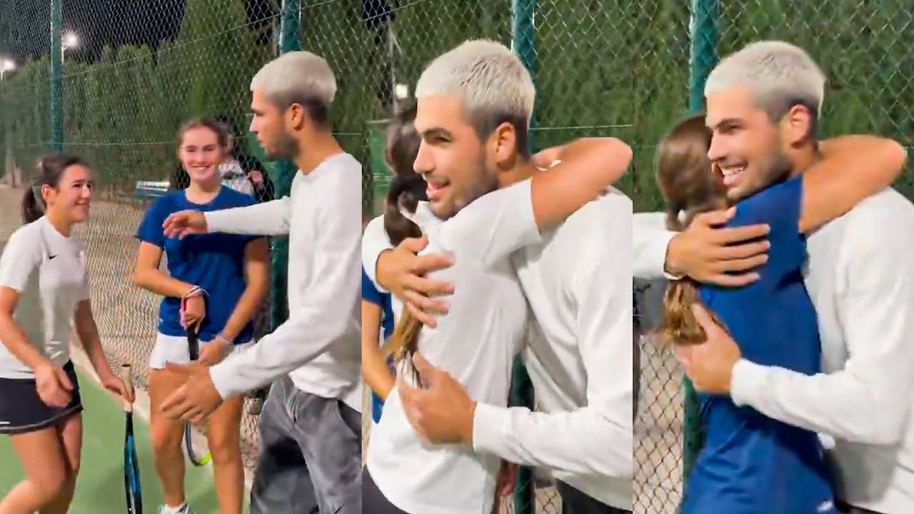 Alcaraz Surprises Young Female Tennis Players at Club de Campo Murcia
