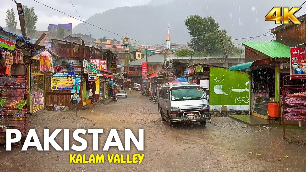 🇵🇰 Caught in a Sudden Mountain Storm: The Unseen Side of Kalam Valley 4K | 4k Walk & Captions