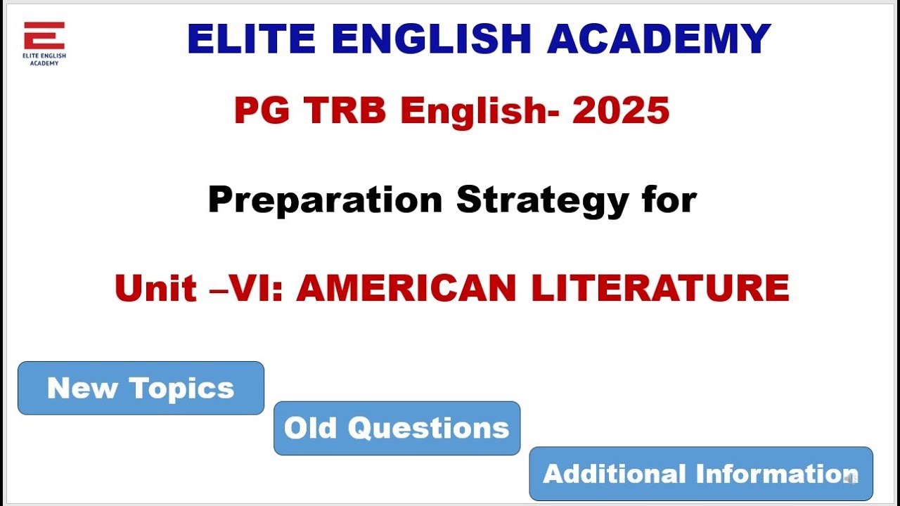 PGTRB English How to Prepare for Unit 6