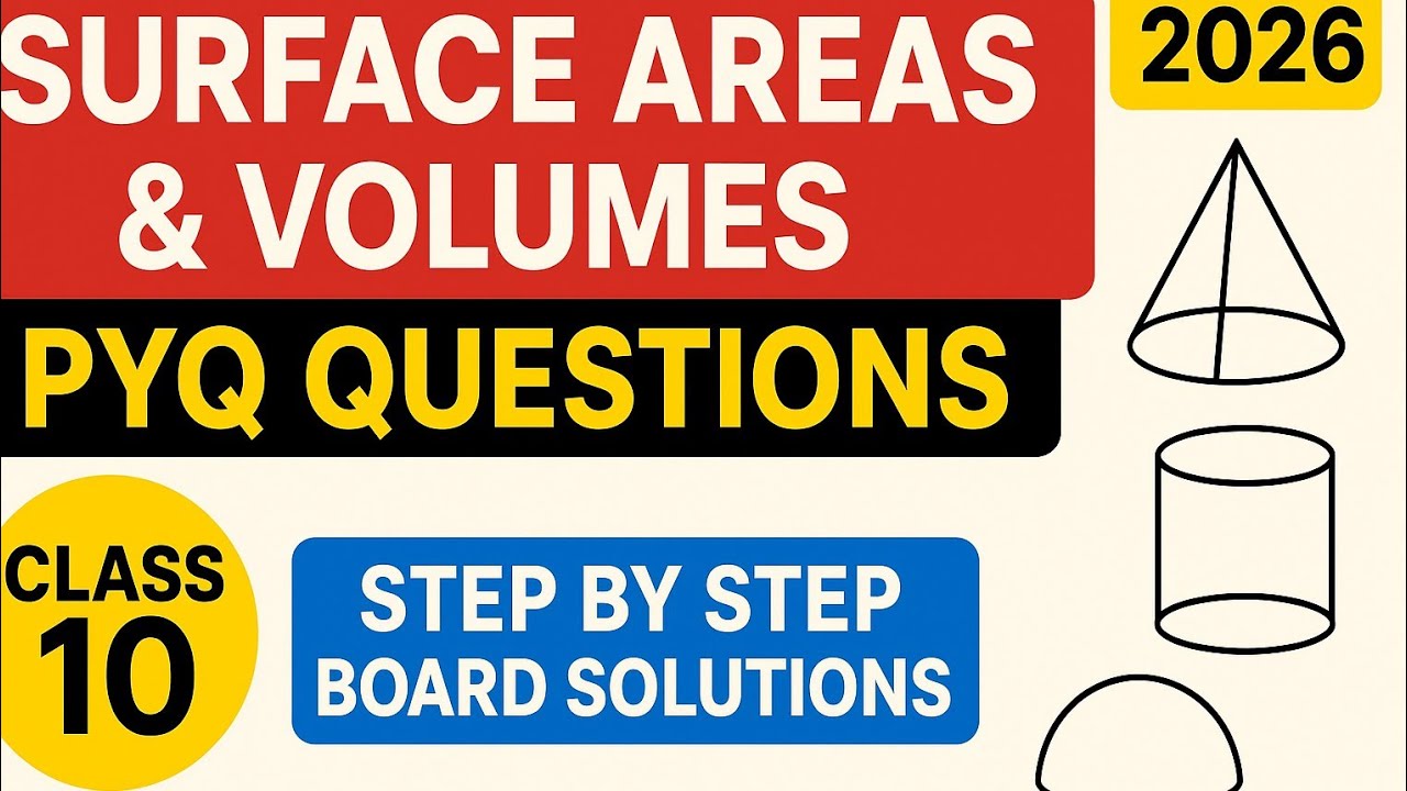 Surface Areas & Volumes PYQ Questions 🔥  Class 10 Maths 2026 #surfaceareasandvolumesclass10 
