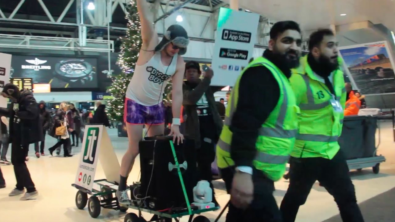 Discoboy Returns to Waterloo Station for a Christmas party