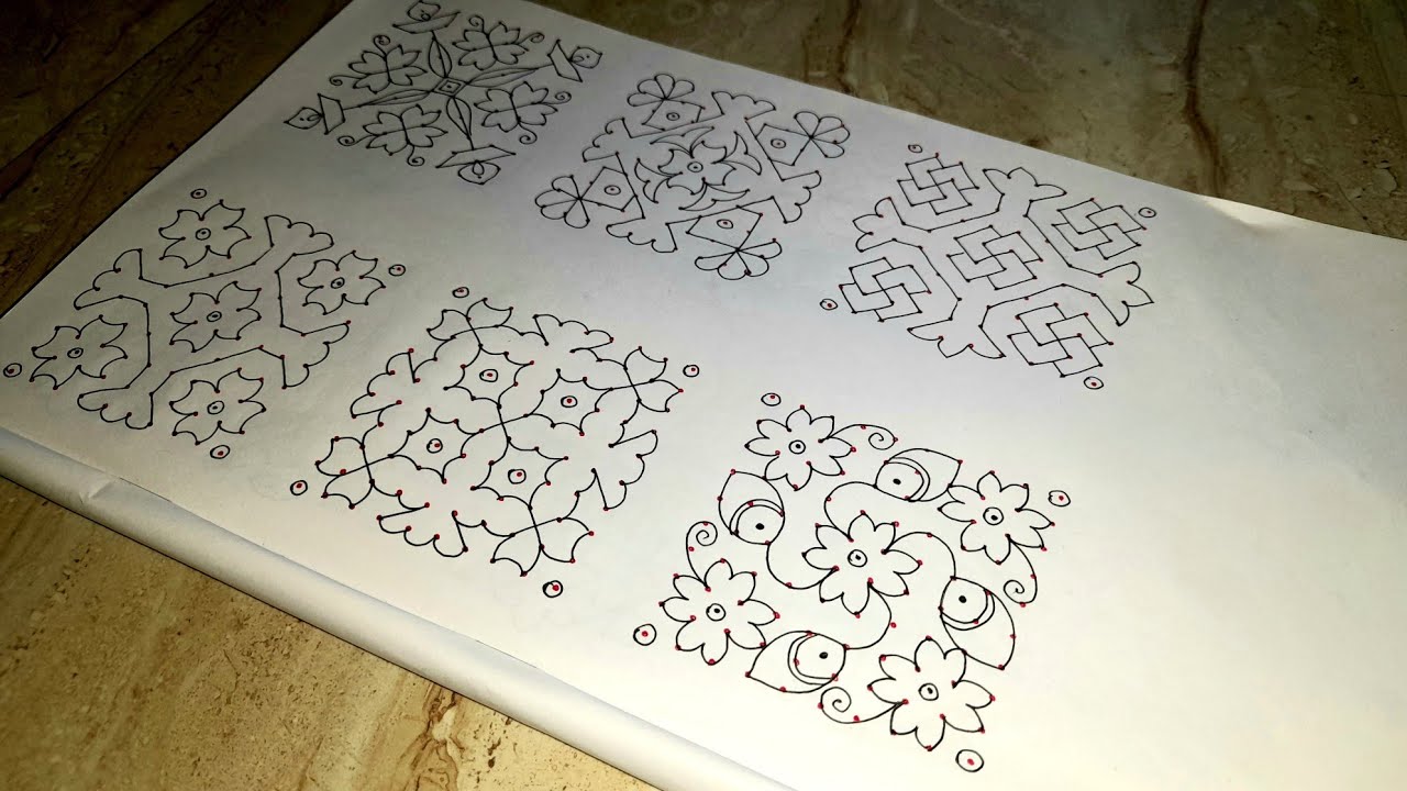 10×10 Dot kolam designs for beginners. Easy rangoli. Easy Dot kolam/muggulu. Daily use kolam/rangoli