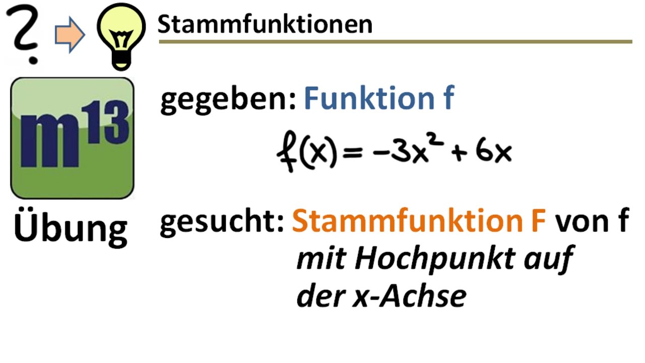 Stammfunktion mit vorgegebenen Eigenschaften bestimmen (&Uuml;bung)