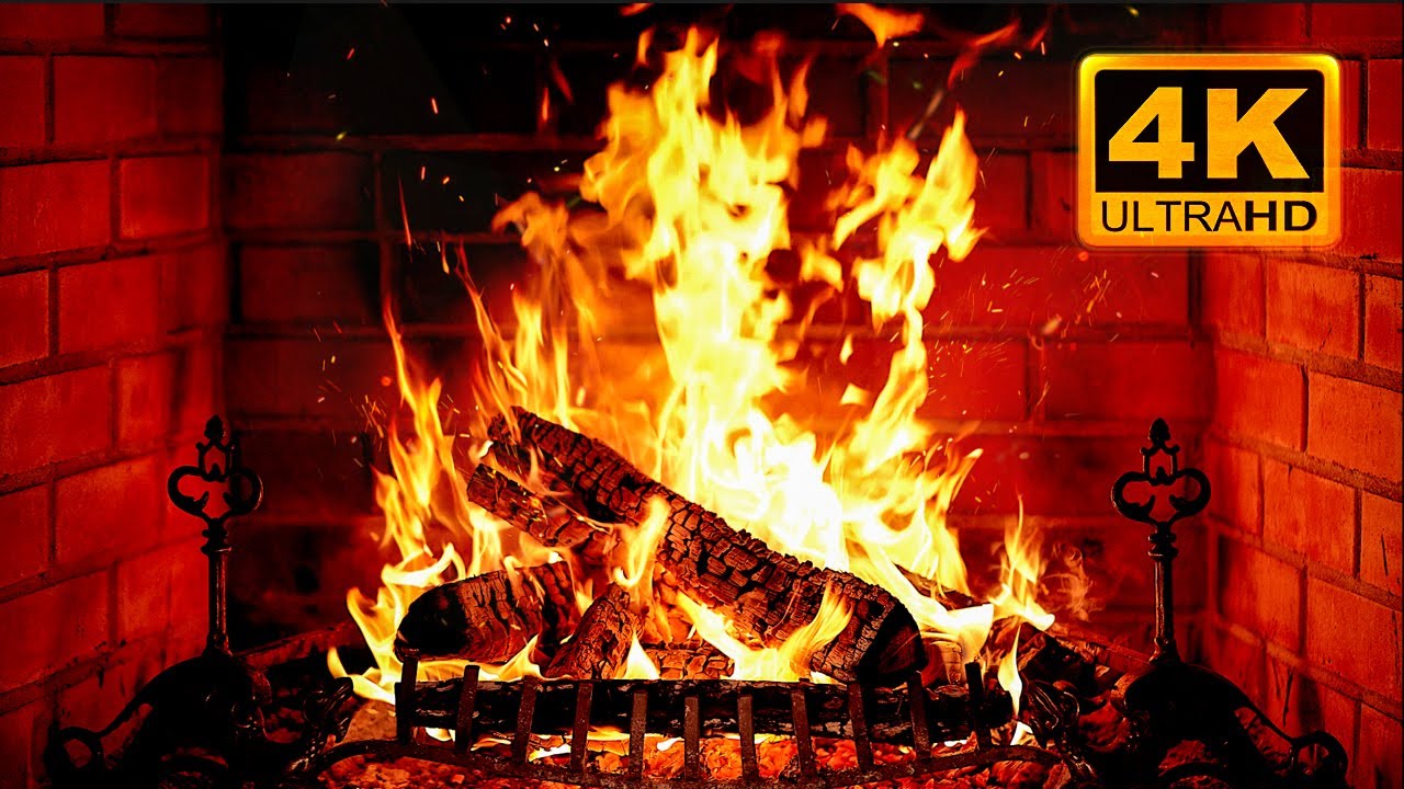 🔥 Cozy Fireplace 4K (12 HOURS). Fireplace with Crackling Fire Sounds. Fireplace Ambience
