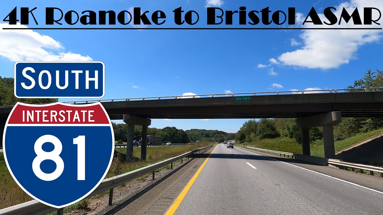 4K Roanoke to Bristol ASMR.  Interstate 81 South.  I 81 South
