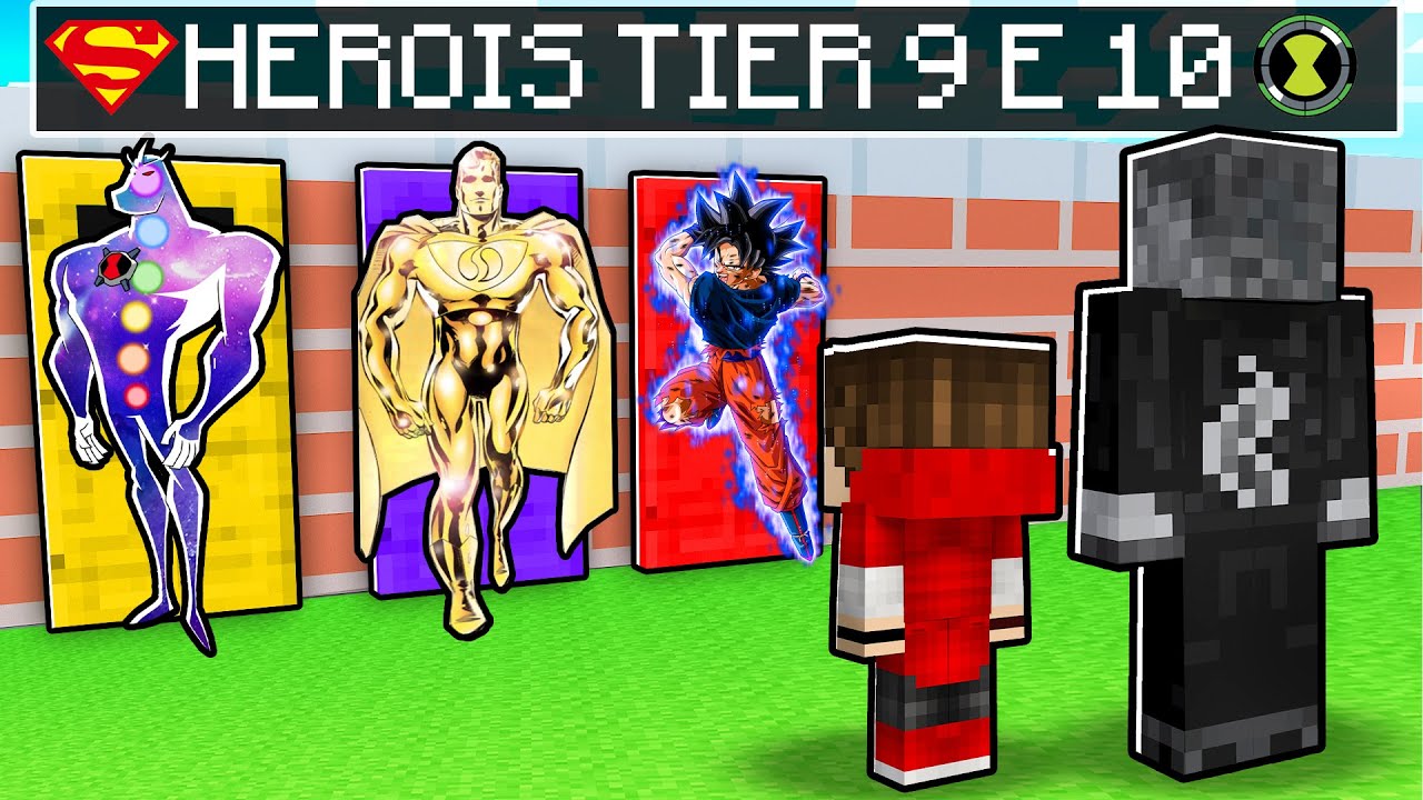 NÃO ESCOLHA a PORTA ERRADA dos HERÓIS TIER 9 e 10 com ALIEN X, SUPERMAN PRIME e SAITAMA no MINECRAFT