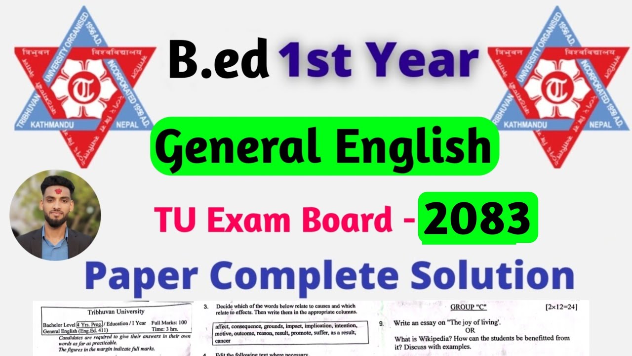 General English B.ed 1st year questions Com English models with answers 2082 TU Exam In Nepali