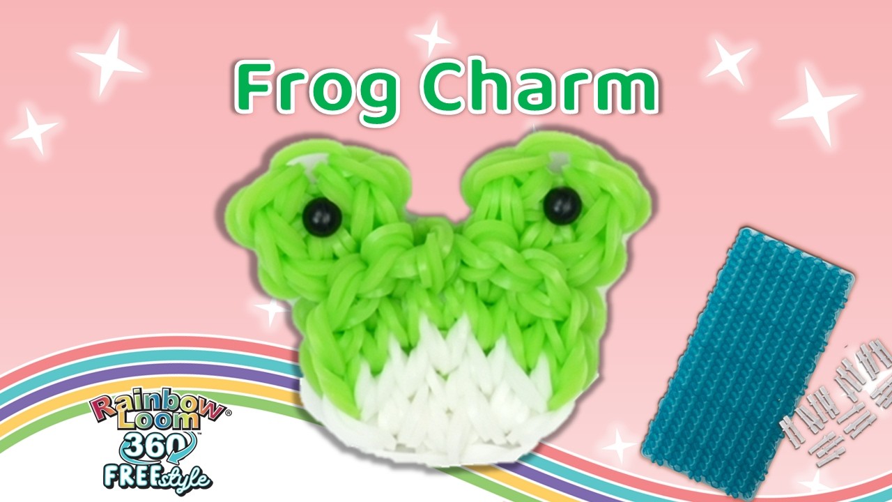Урок по изготовлению подвески в виде лягушки из плетеного на станке Rainbow Loom 360 | Средний ур...