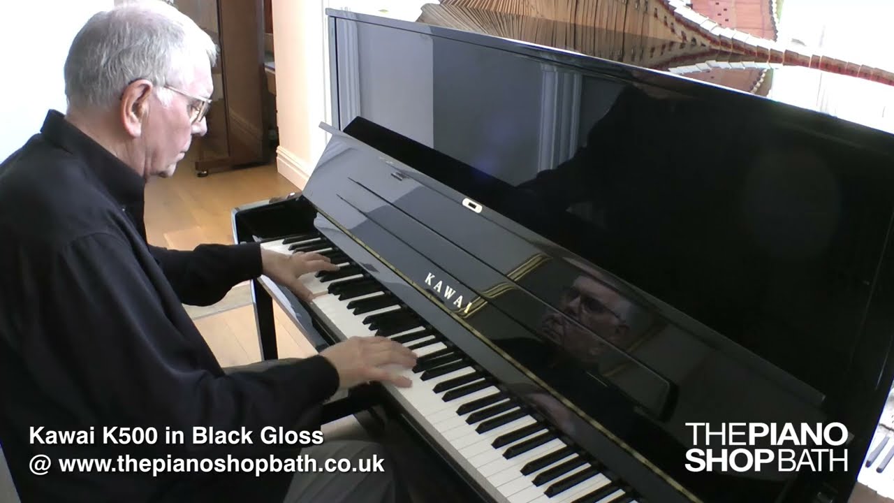 Kawai K500 Upright Piano in Black Gloss @ The Piano Shop, Bath