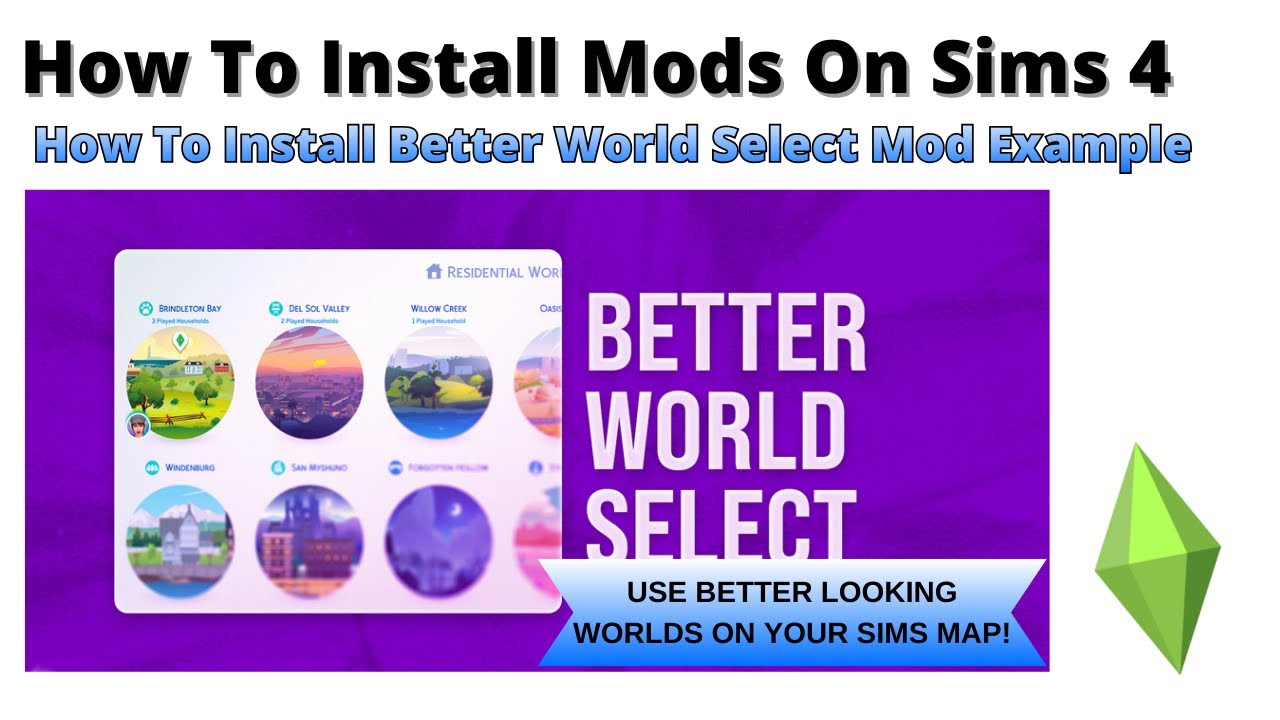 Как установить мод Better World Select для Sims 4 | 2026