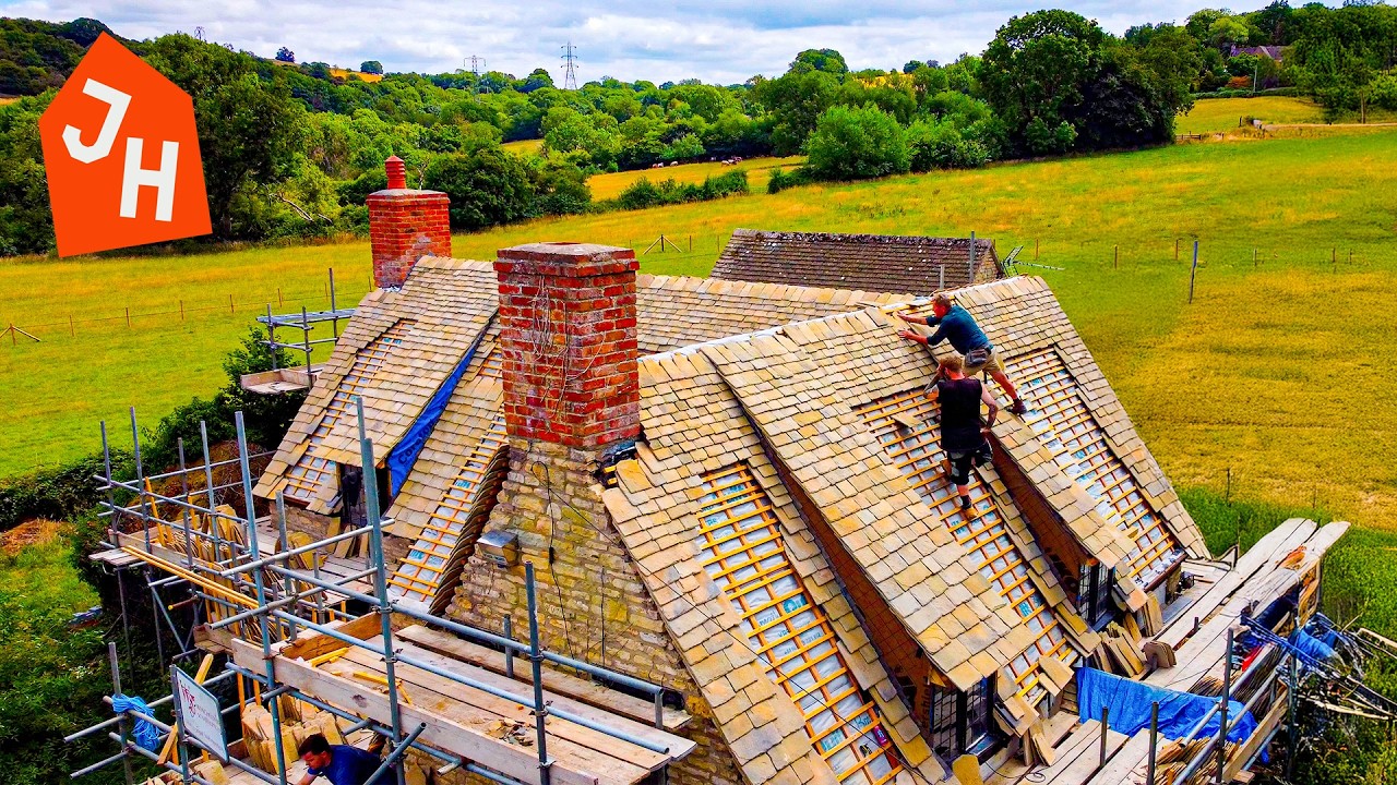 500 Year Old Cottage Roof Takes Shape | Father, Son & 5,000 Tiles.