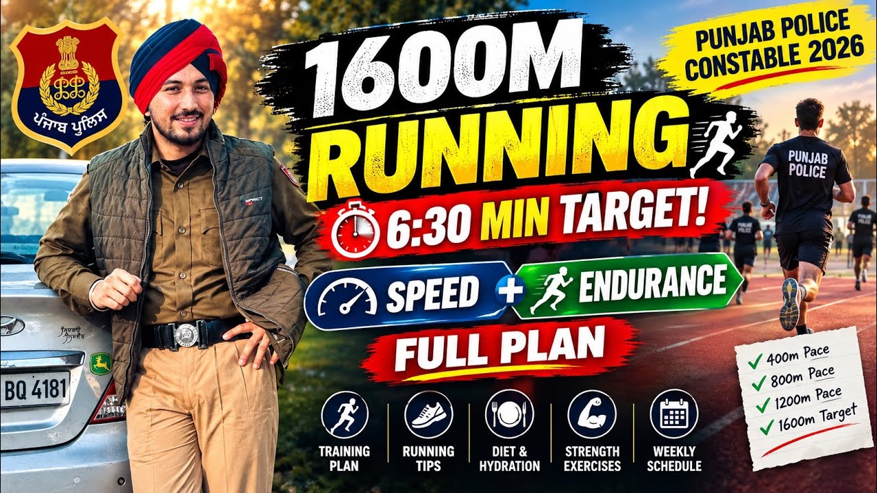 Punjab Police 1600m Running 🔥 6:30 Min ਵਿੱਚ ਕਿਵੇਂ ਕਰੀਏ ? | Speed + Endurance Complete Training Plan