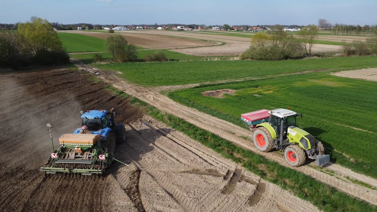 Siew Jęczmienia jarego 2023 ☆ New Holland t8050 & Claas axion 850 ☆