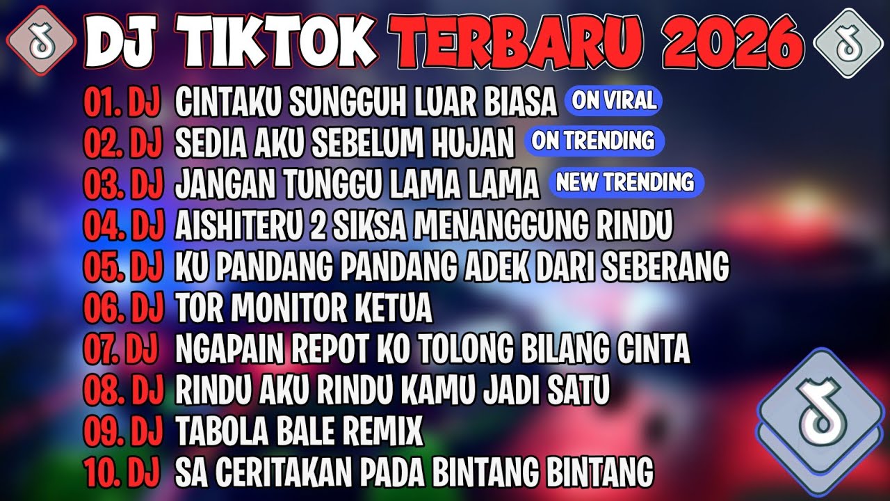 DJ TIKTOK TERBARU 2026🎵DJ CINTAKU SUNGGUH LUAR BIASA🎵DJ SEDIA AKU SEBELUM HUJAN🎵FULL ALBUM