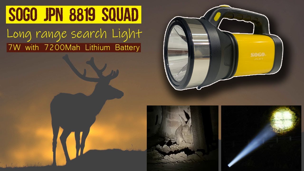 SOGO JPN 8819 Long range Search Light with 7200mah Lithium Battery