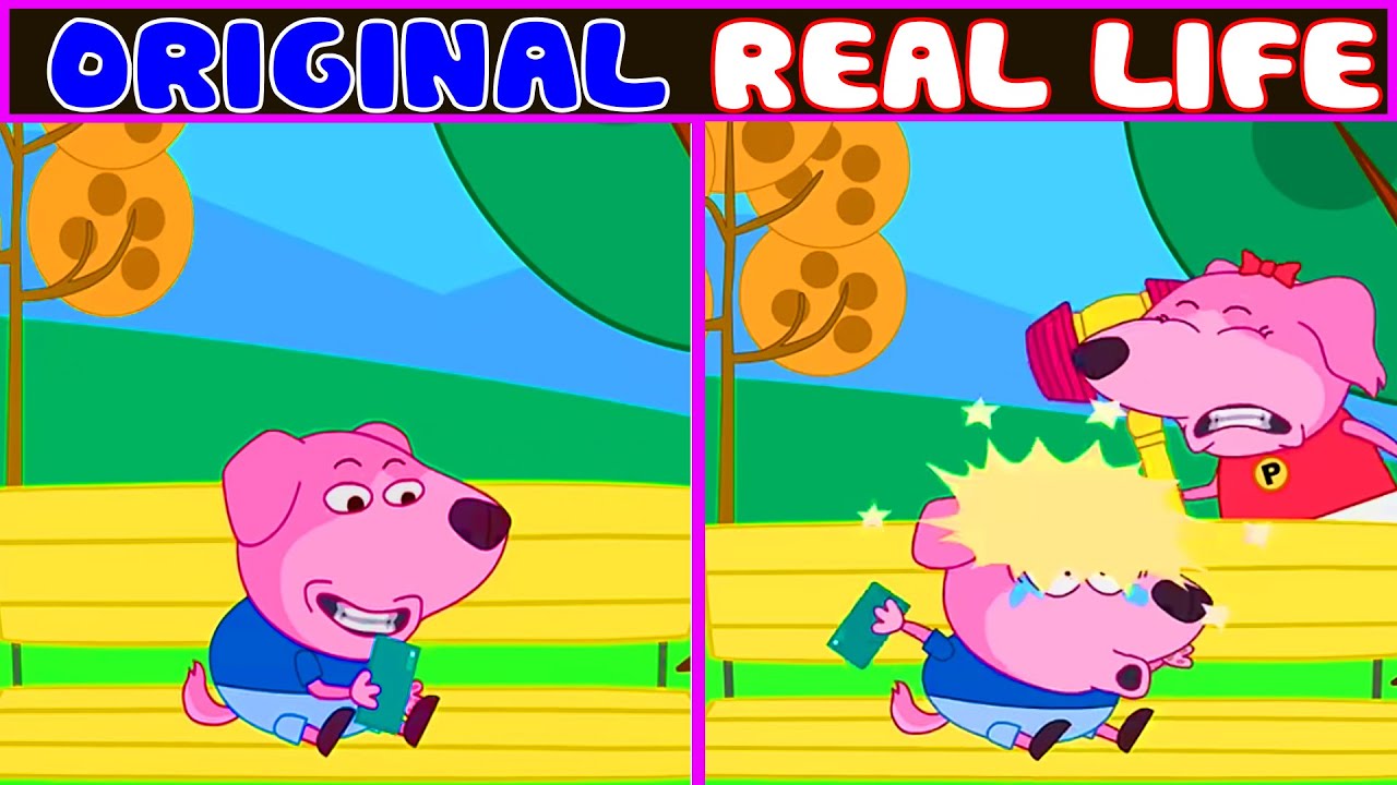 George Dog Don't use your smartphone    - Peppa Pig Original vs Real life | Peppa Pig Animation