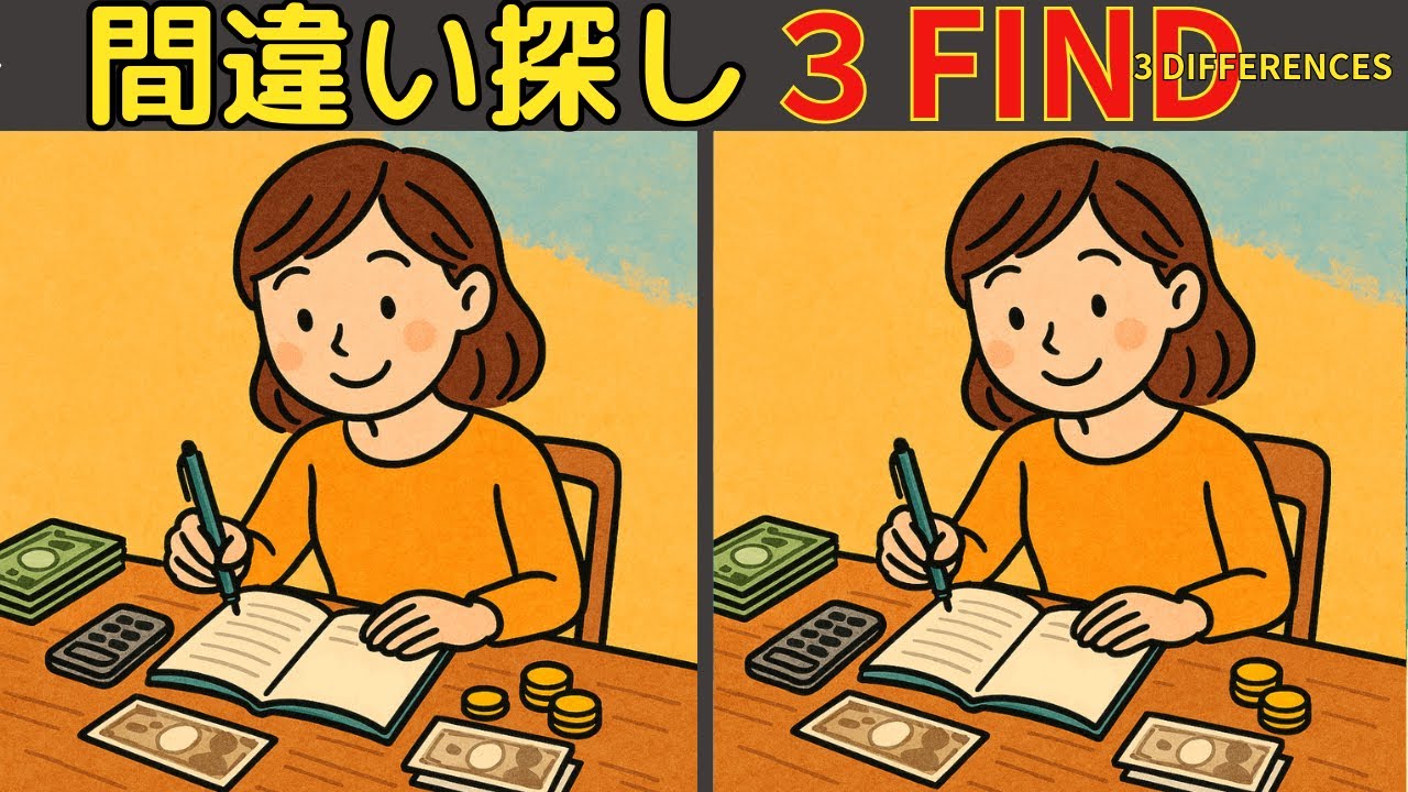 【間違い探し】楽しく脳トレ！集中力と注意力・空間認識力を引き出そう！高齢者認知症予防！