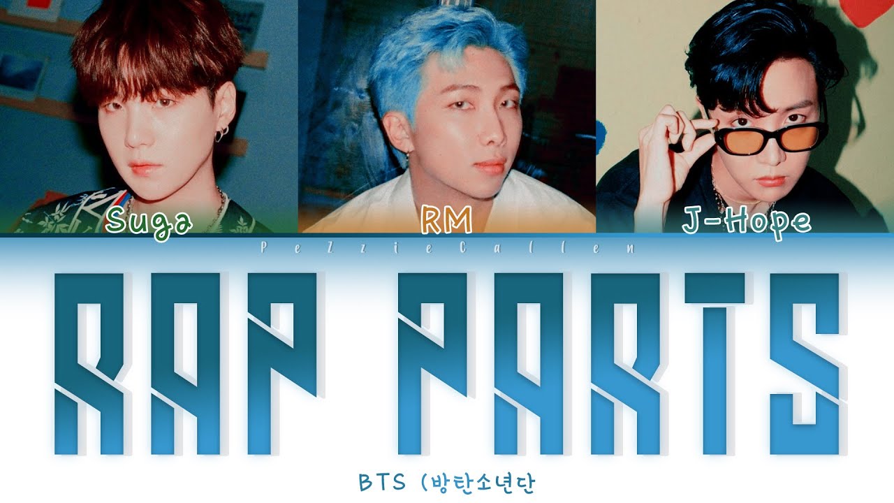 BTS (방탄소년단) RAP-LINE - Rap Parts (Only Title Tracks) | Color Coded Lyrics Han_Rom_Eng