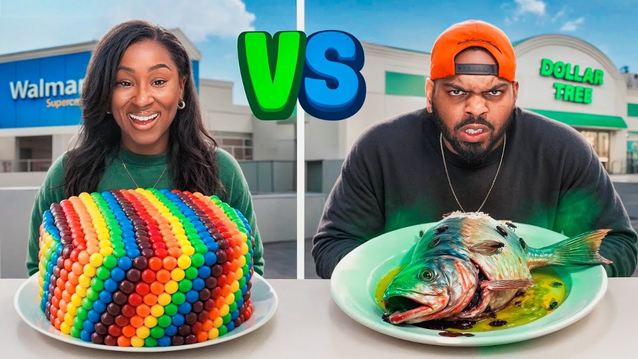 DOLLAR STORE VS WALMART FOOD CHALLENGE!!