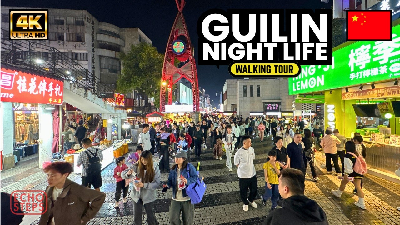 Night Walk in Guilin, China | China Nightlife | 4K Walking Tour