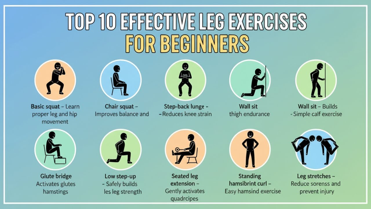 TOP 10 EFFECTIVE LEG EXERCISES FOR BEGINNERS