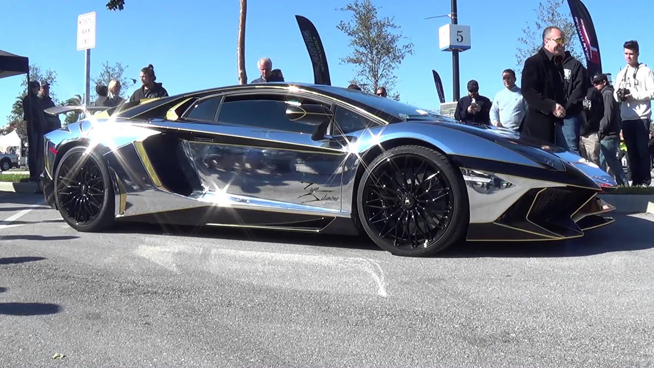 Crazy Silver Gold Lamborghini Aventador SV Next for goldRush Rally Team Salamone