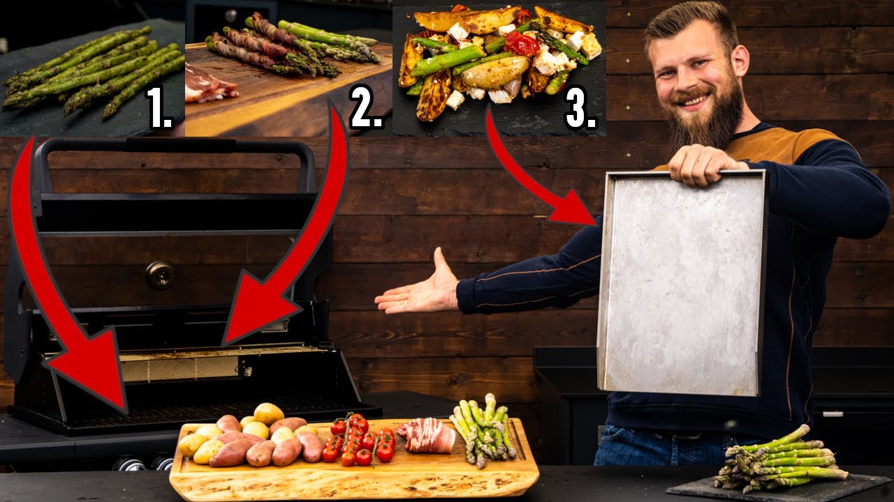 3 Rezepte - GRÜNEN SPARGEL RICHTIG GRILLEN! Hauptspeise, Vorspeise & Beilage vom Gasgrill