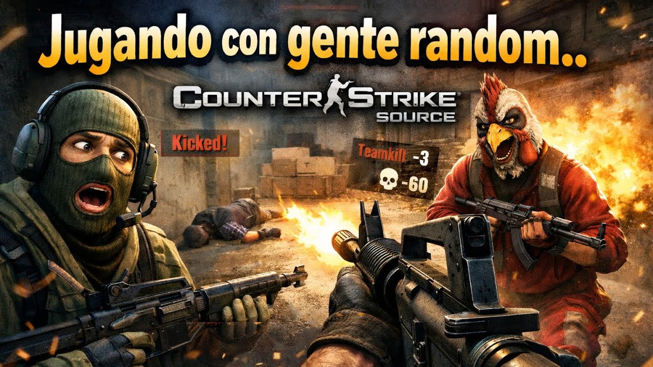 Jugando con Gente RANDOM al Counter-Strike Source EN PLENO 2026🤯