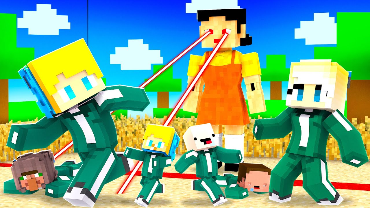 Ukri und Billy Familie in SQUID GAME Minecraft Challenge!
