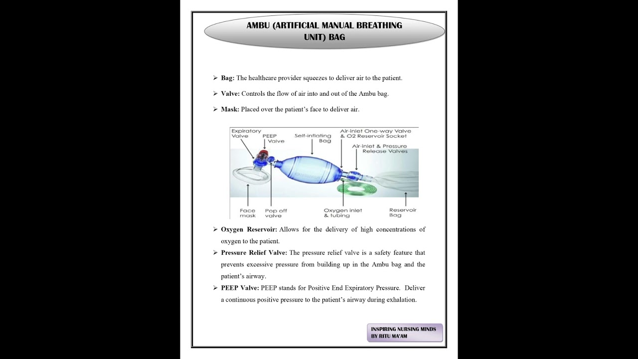 AMBU BAG PARTS || CPR || RESUSCITATION ||  RITU MA&rsquo;AM