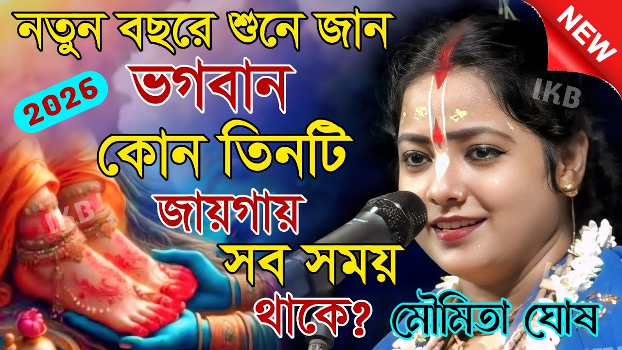 নতুন বছরে শুনে জান ! ভগবান কোন তিনটি জায়গায় সব সময় থাকে? মৌমিতা ঘোষ কীর্তন [Kirtan moumita ghosh]