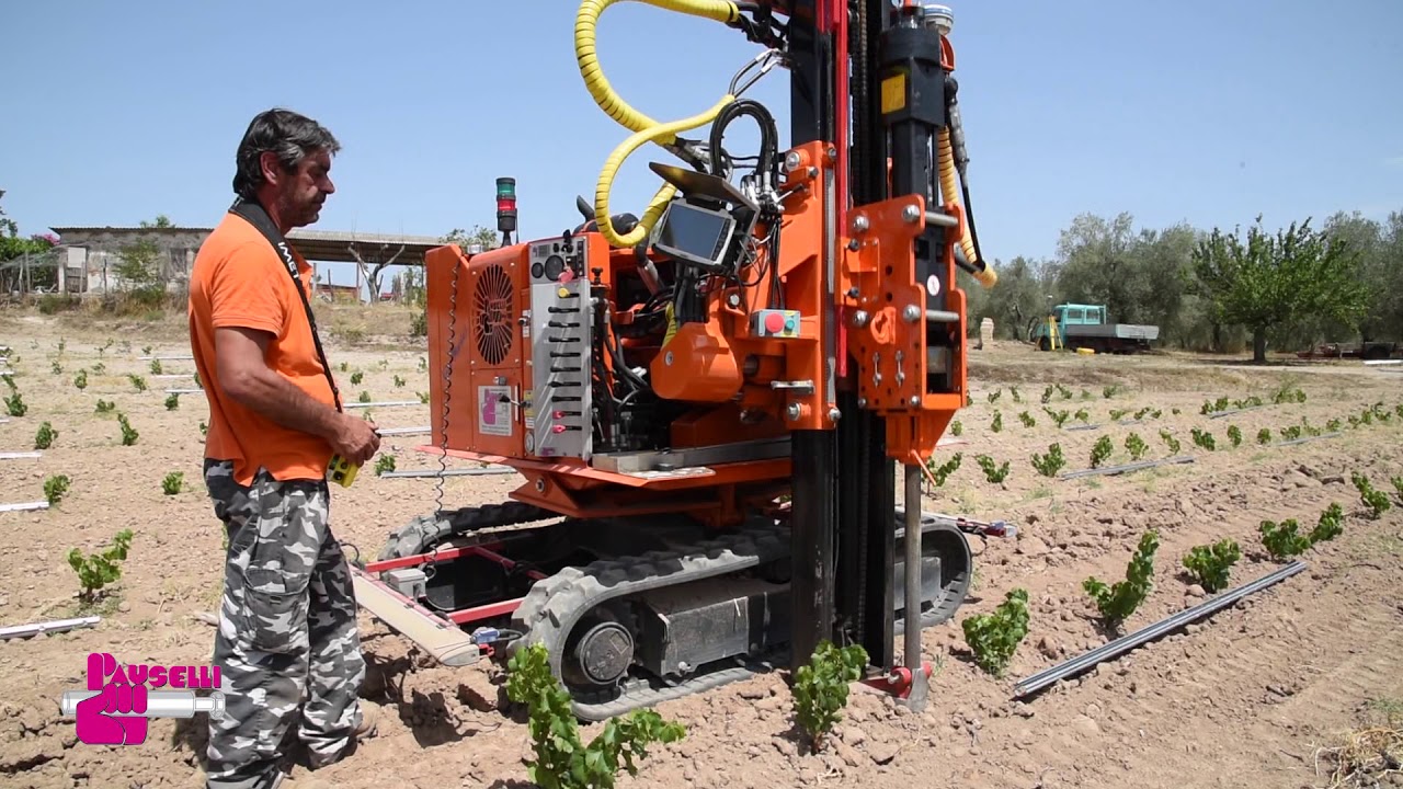 Pile driver machine model  800 for vineyard installation