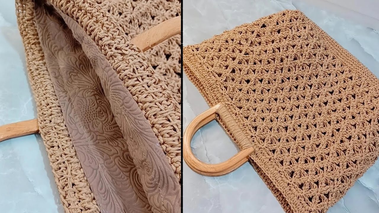 آستر کیف رو اینجوری حجم دار بدوز👌👜😉این کیف رافیا ظاهرش دلبره، 😉آسترکشی داخلش غافلگیرکننده‌ست ✨😯