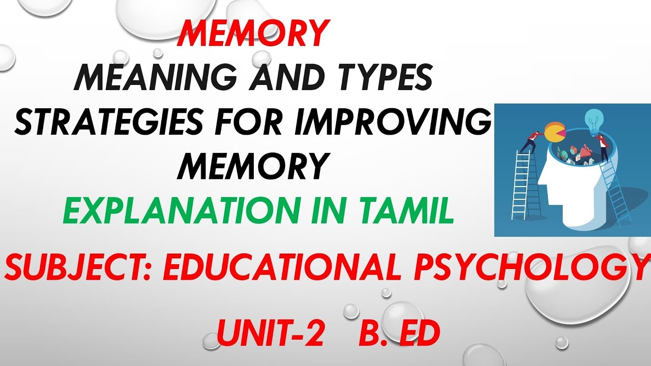 MEMORY DEFINITION,TYPES OF MEMORY AND STRATEGIES FOR IMPROVING MEMORY  IN TAMIL@Starsclassroom99