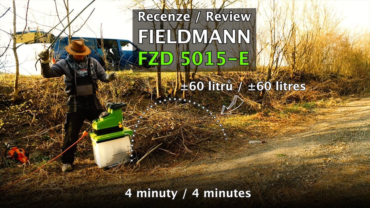 Fieldmann - elektrický štěpkovač FZD 5015-E - Recenze / Review electric woodchipper