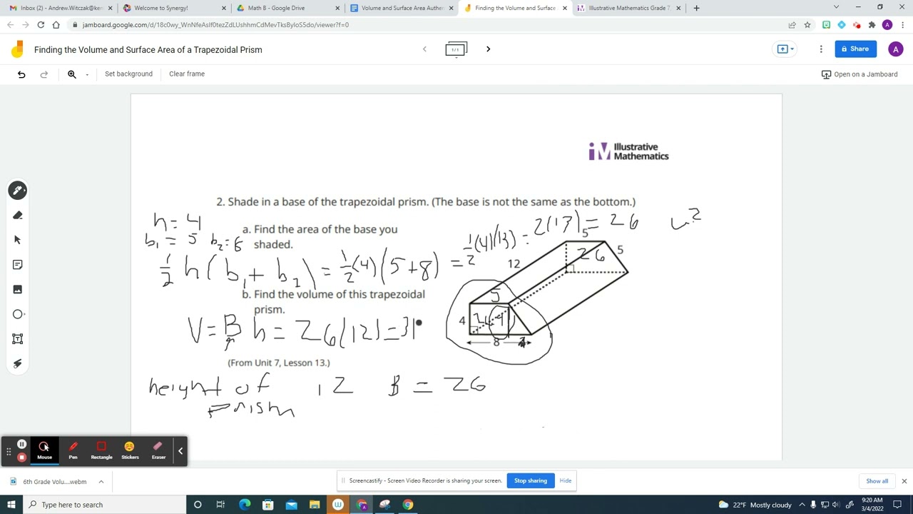 Volume and Surface Area of a Trapezoidal Prism Help Video