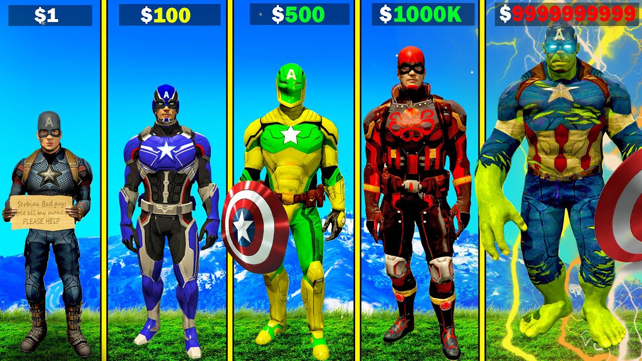 КАПИТАНА АМЕРИКИ от $1 до $1 000 000 000 КАПИТАНА АМЕРИКИ в GTA 5!