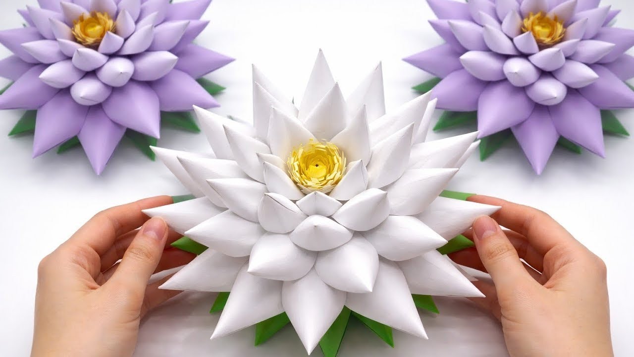 3D Paper Lotus 🪷 Flower |  Easy Paper Flower Making at Home | 3D Origami Flower DIY