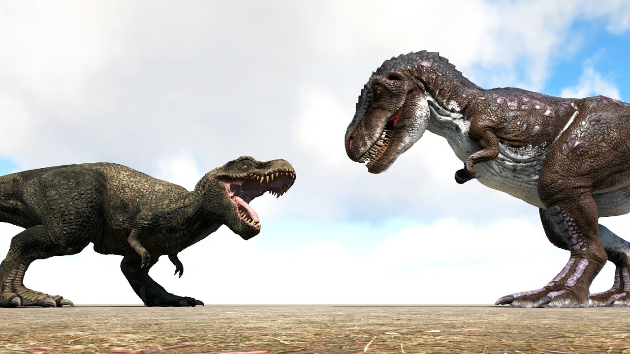 ZHUCHENGTYRANNUS vs. ARK DINOS | ARK Dino Battle 🦎