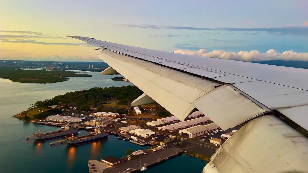 [4K] – Sunset Honolulu Landing – United Airlines – Boeing 777-300/ER – HNL – N2331U – SCS Ep. 887