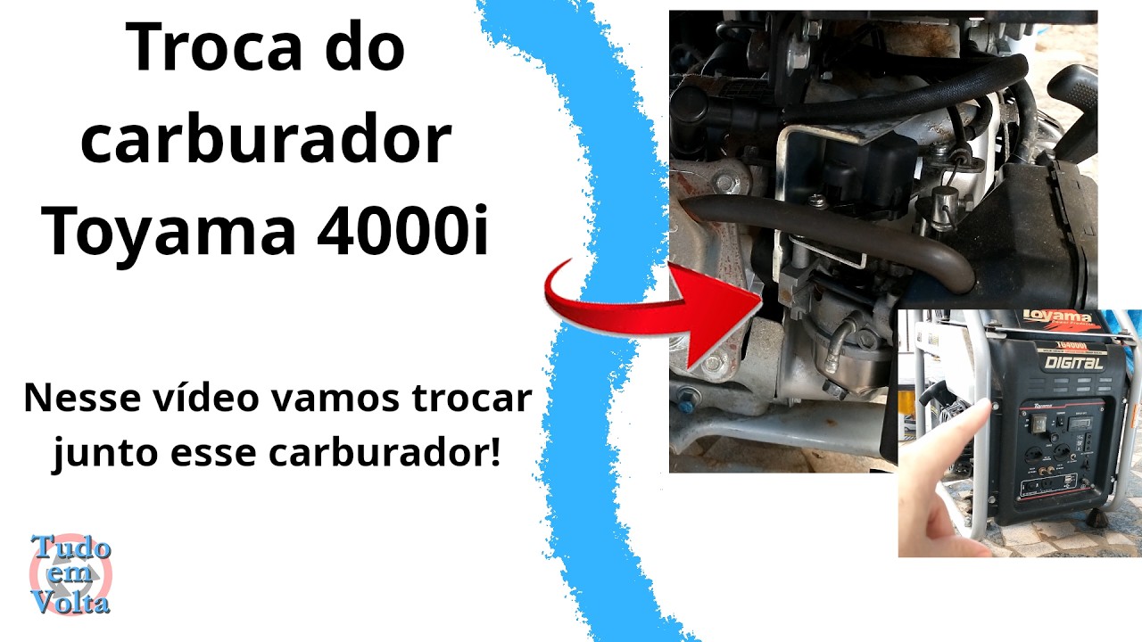 Como trocar o carburador do gerador Toyama TG4000i inverter, conserto do carburador