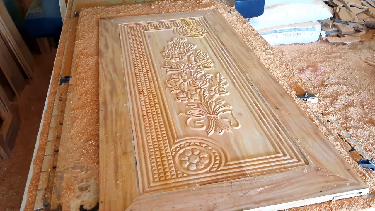 How to cut the design of a hollow core door with CNC router | Wooden master pitch door design