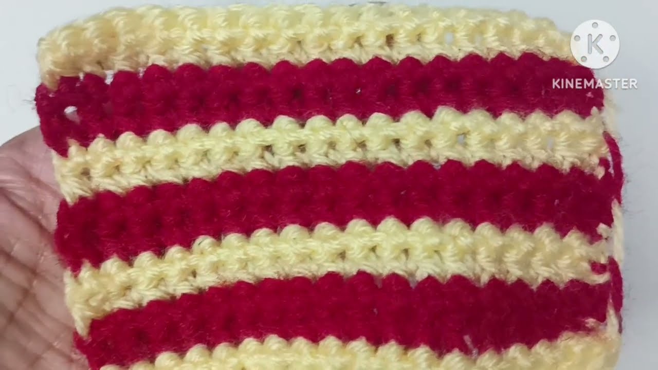 Two Color's Only One Row Easy and Beautiful Stitch / Easy One Row Repeat Pattern 