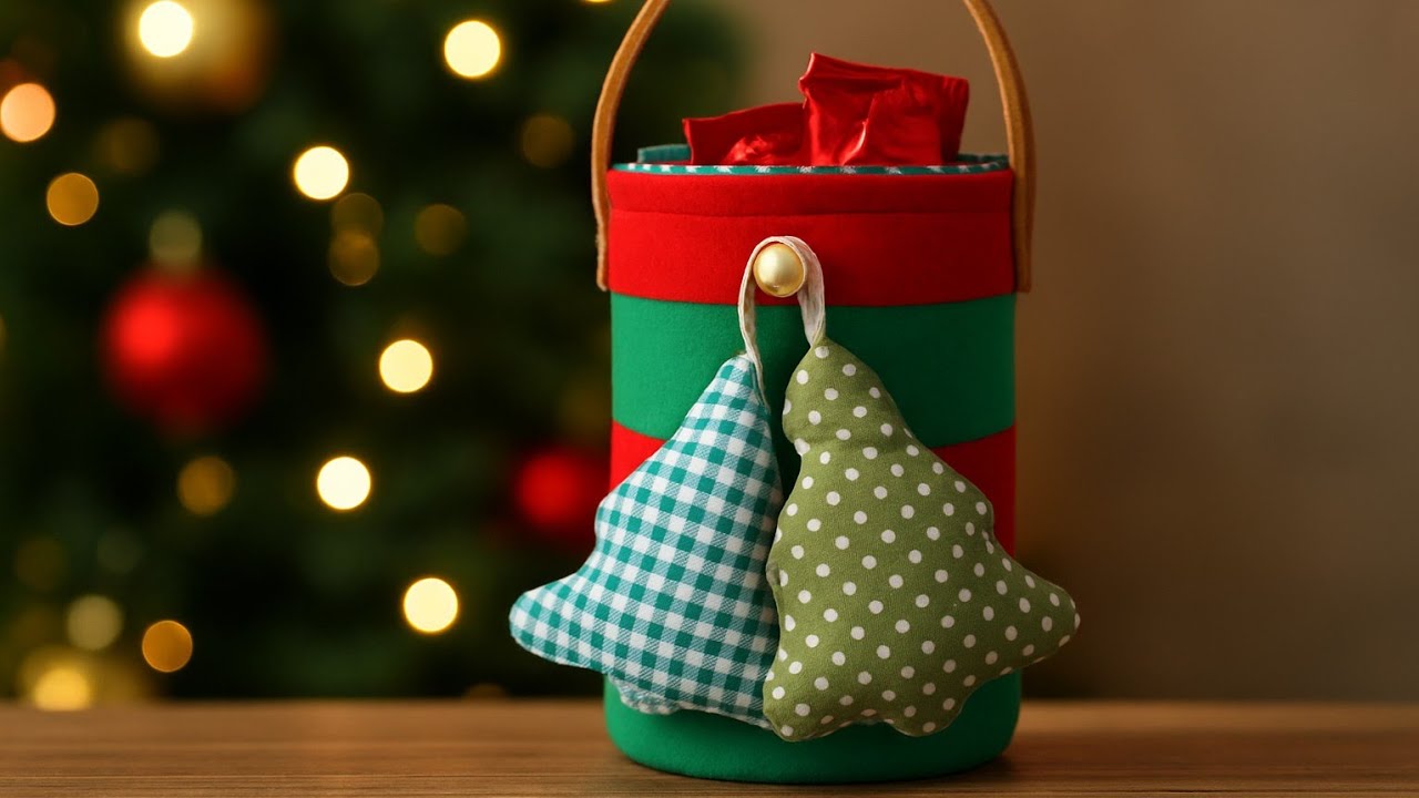 Turn Fabric Scraps into a Cute Christmas Gift Box!