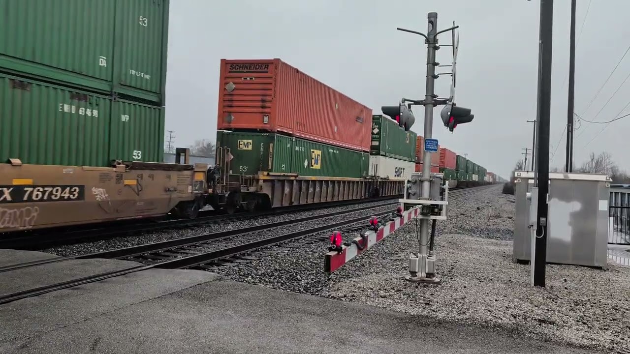 A doubleheader Norfolk Southern doublestack intermodal train.