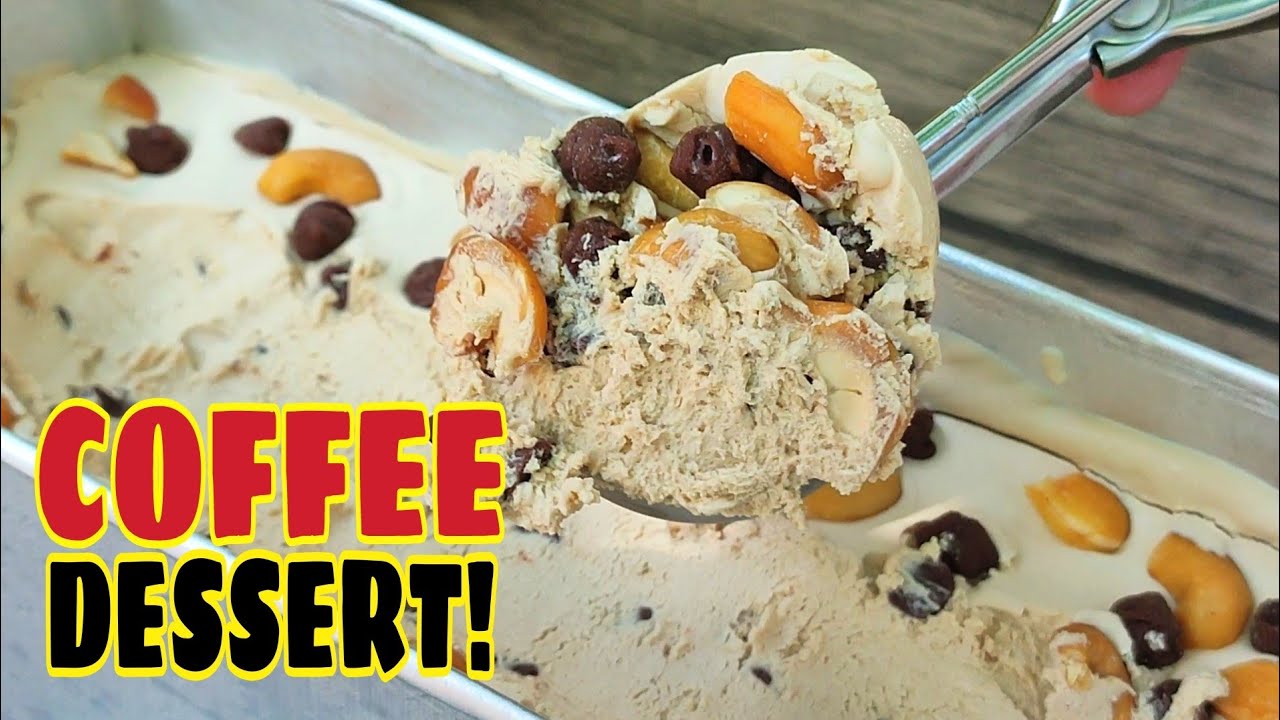 Easy Homemade Summer Dessert ready in 10 minutes! Easy Coffee Crumble Ice Cream Recipe!