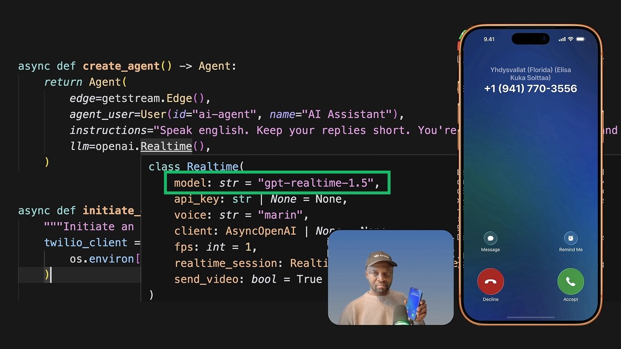 OpenAI Realtime API и GPT-Realtime-1.5: Быстрый старт для телефонных звонков с использованием ИИ.